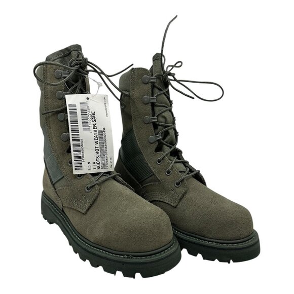 Odyssey Other - Military Combat Boots 5.5 N Sage Leather & Man-Made Materials Vibram Sole  USA‎